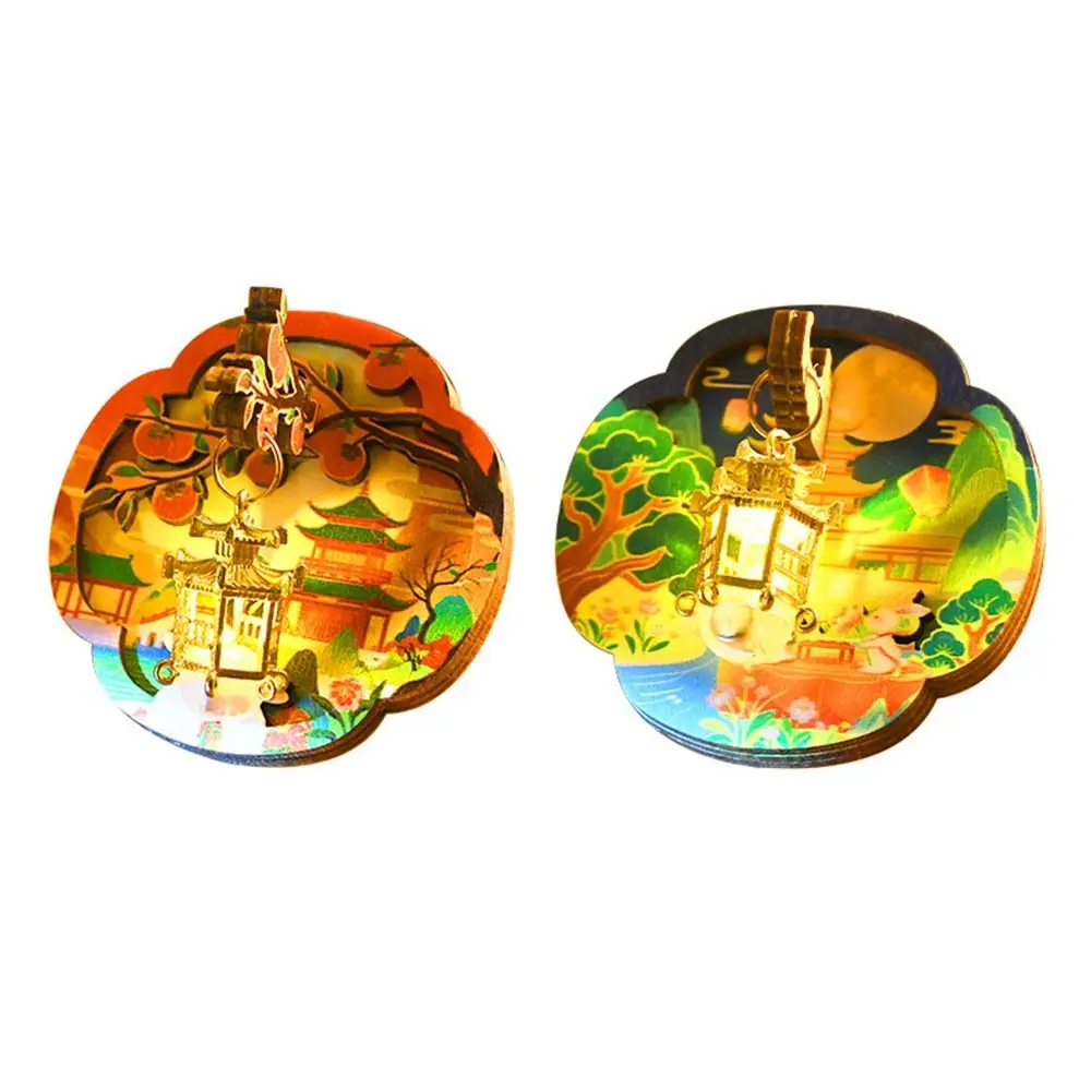 Retro LED Lantern DIY Fridge Magnet Multicolor Handmade DIY Chinese Magnetic Sticker Light Up Magnet Sticker Festival Supplies