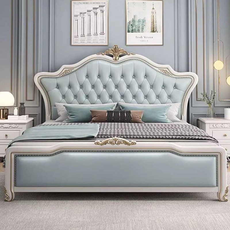 

Master Luxury Double Bed Aesthetic Villa Glamorous King Size Twin Bed Frame Modern Platform Sleeping Cama De Casal Furniture