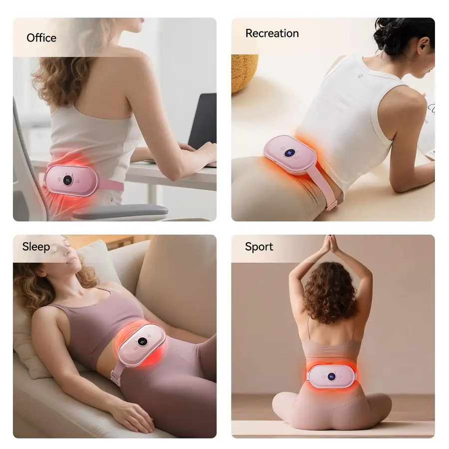 

Heating Pad for Period Cramps Relief Vibrating Menstrual Heating Belt for Women, Rechargeable Fast Heat with 7 Heat Levels and 7