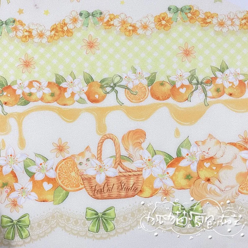 Lovely Lolita Dress Orange Flower Cat fabric borsa da lavoro manuale fai da te materiali per la contabilità a mano gonna per bambini