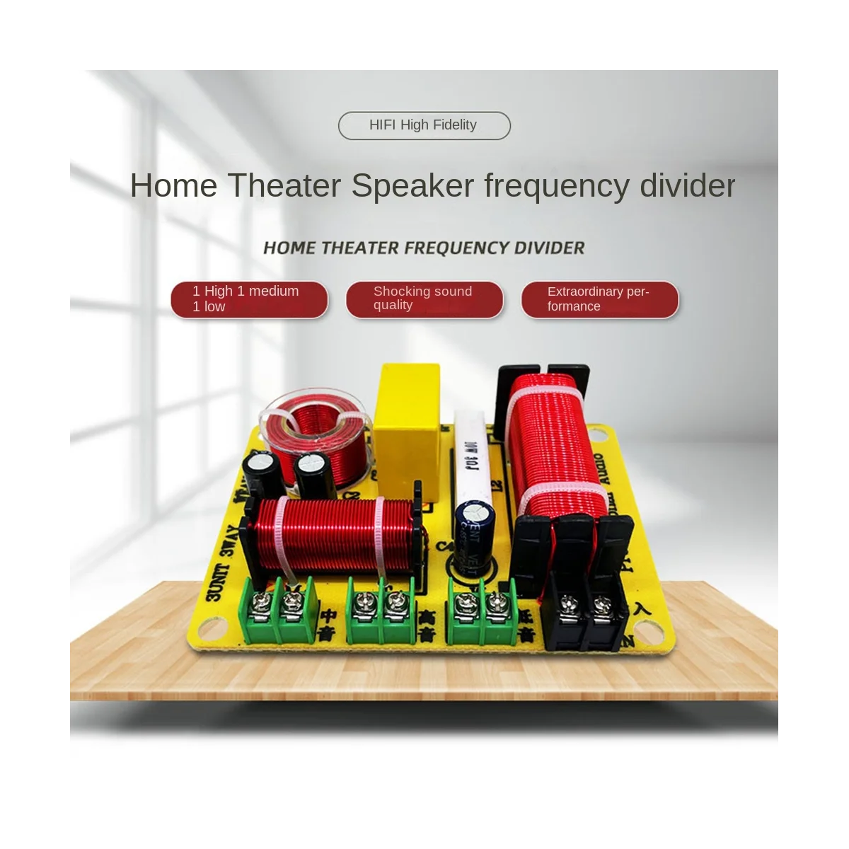 3 Way Speaker Frequency Divider 300W HiFi Crossover Filter Frequency Distributor for DIY Home Speaker Modification