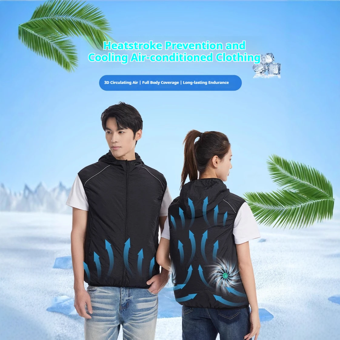 

Unisex Cooling Fan Vest Summer Outdoor Hiking Fishing Work Overalls Breathable USB Charging Air Conditioning Clothing Top