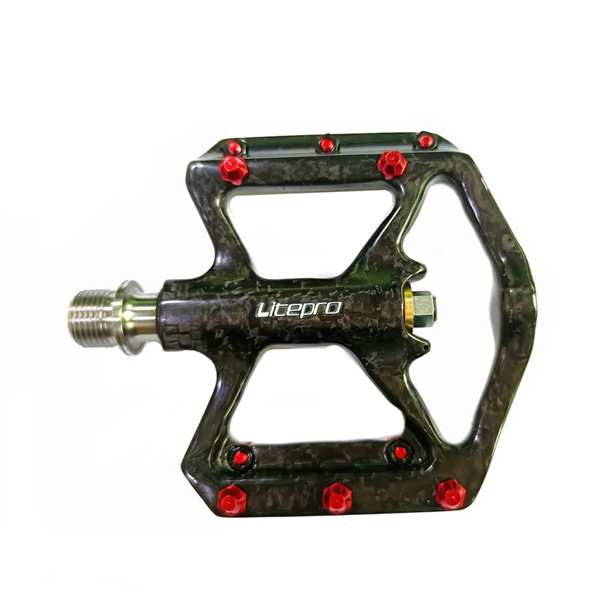 Litepro Folding Bicycle Carbon Fiber Titanium Axle Pedal Mountain Bike 3 Bearing Pedals 178g