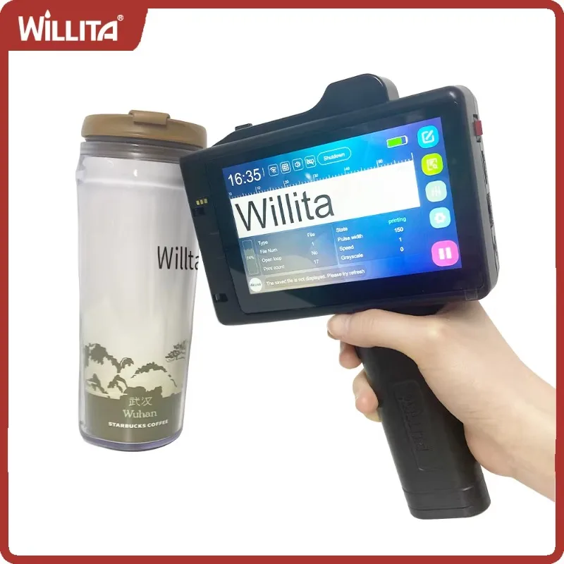 【Hot Sale】Willita 12.7mm Label Printer QR Bar Batch Code Date Number Logo Expiry Date Handheld Inkjet Printer 25 Language Portab view 2