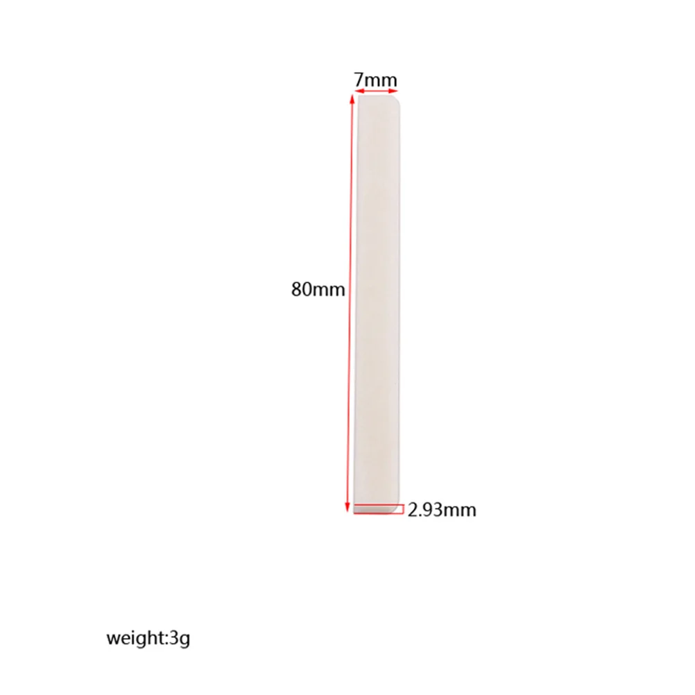 

Flat Buffalo Bone Saddle Replacement Guitar Bone Bridge Saddle Guitar Parts Instrument Accessory (Ivory)