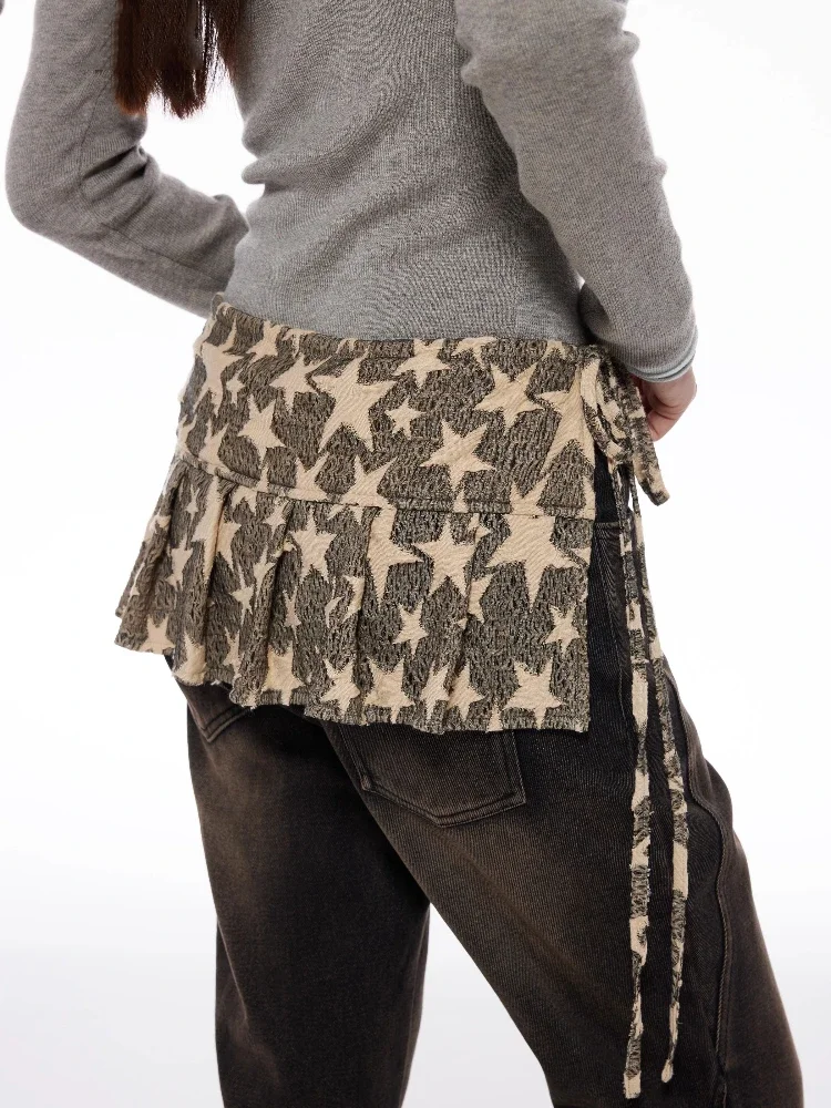 

Harajuku Bandage Pleated Mini Skirt Vintage Layered Grunge Fashion Faldas Y2k Aesthetic All Match Women Skirts Streetwear Trendy