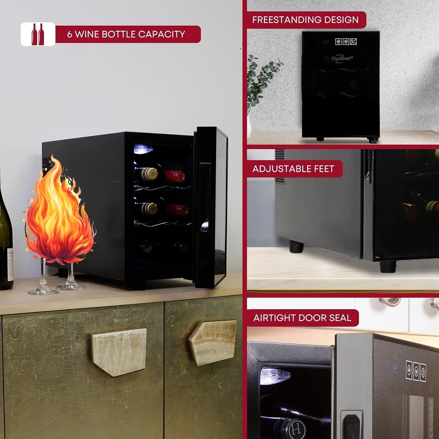 6 Bottle Wine Fridg… - image