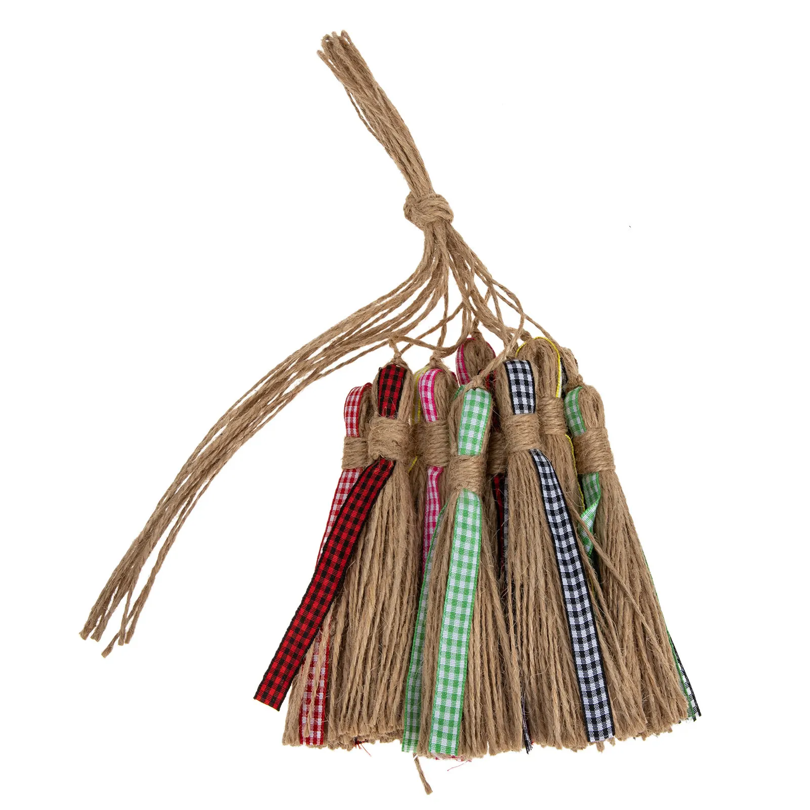 12Pcs Rustic Jute Tassels DIY Material for Tassel Pendant Crafting Bookmark Decorative Tassel Natural Craft Supplies