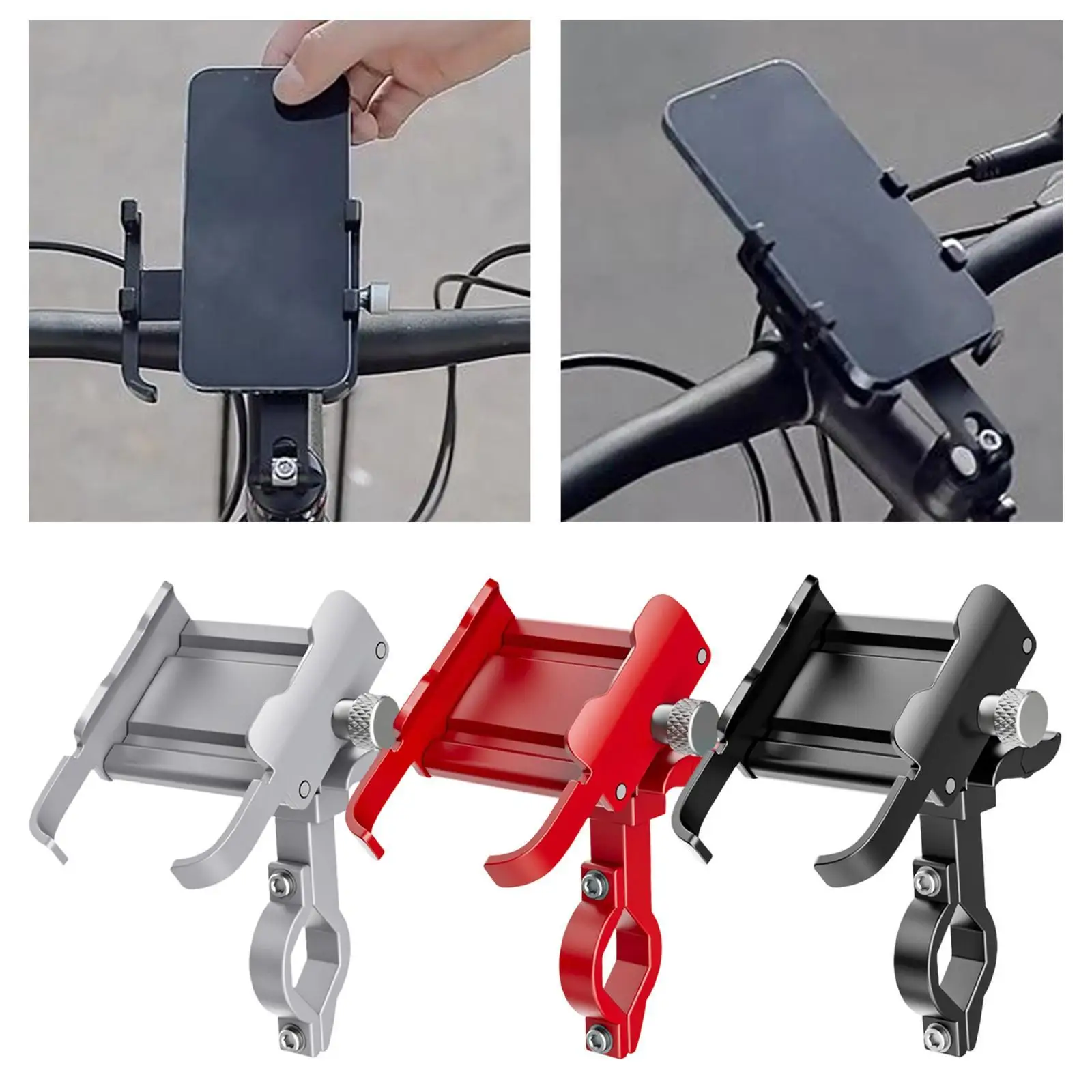 Motorcycle Phone Holder Mount Holder Easy to Install Shockproof Handlebar Mounting for Riding Motorbike Cycling Car
