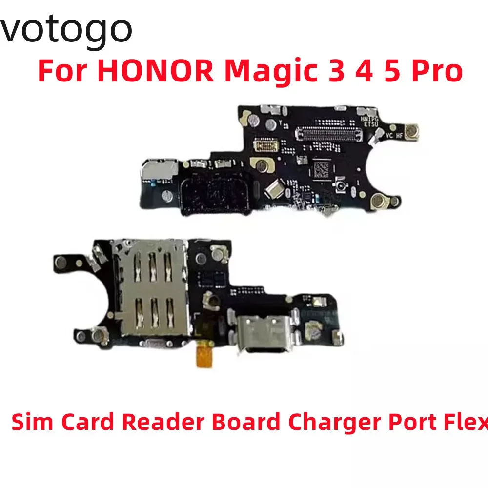 Original For HONOR Magic 3 4 5 Pro Ultimate 6 USB Charger Charging Port + SIM Card Reader Slot Board MIC Connector Flex Cable