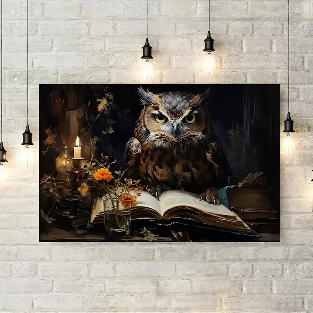 الظلام الأكاديمية السحرية القلعة قطار المدرسة الفن 5D Diy بها بنفسك فسيفساء الماس اللوحة الخيال معالج سحري البومة كتاب الجدار الديكور هدية