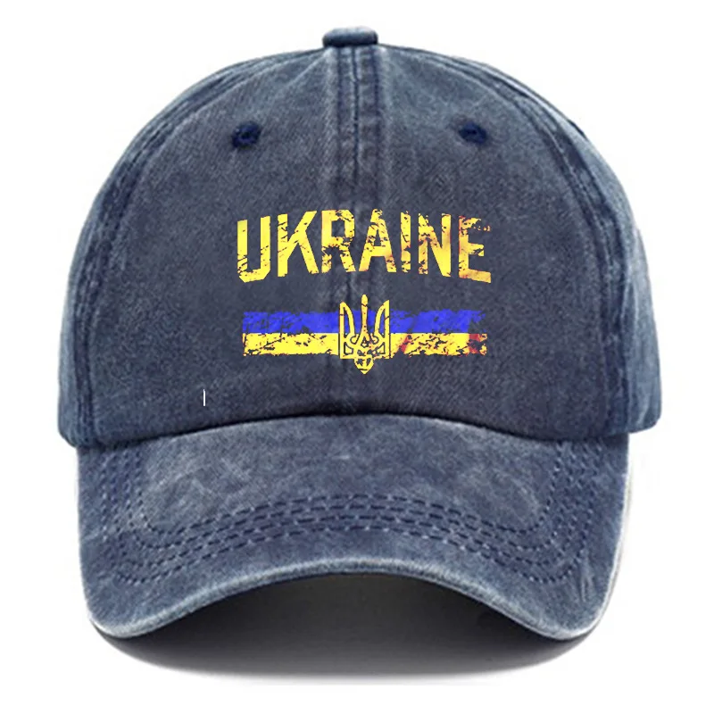 New Ukrainian Symbol Badge Cap Sun Visor Ukraine Emblem Flag Hip Hop Caps Cowboy Hat Peaked Hats Adjustable Outdoor Baseball Hat