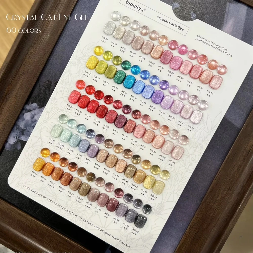 

Hema Free 15ml 60 Colors Uv Crystal Cateye Gel Polish Create Your Own Brand Set Nail Collection Kit Box Cat Eye Gel Polish