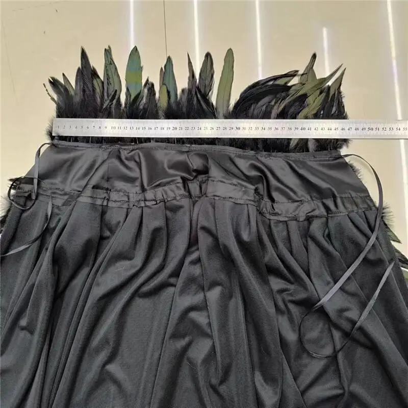 Feather Long Cloak Cosplay Costumes Feather Cape Halloween Masque Party Stage Show Feather Collar Cape for Men Women Fancy Dress