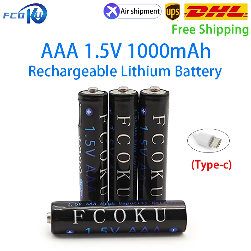 

AAA 1.5V 1000mAh USB Rechargeable Li-ion Battery For MP3 Player Toy Clock Flashlight Shaver Wireless Mouse Remote Control