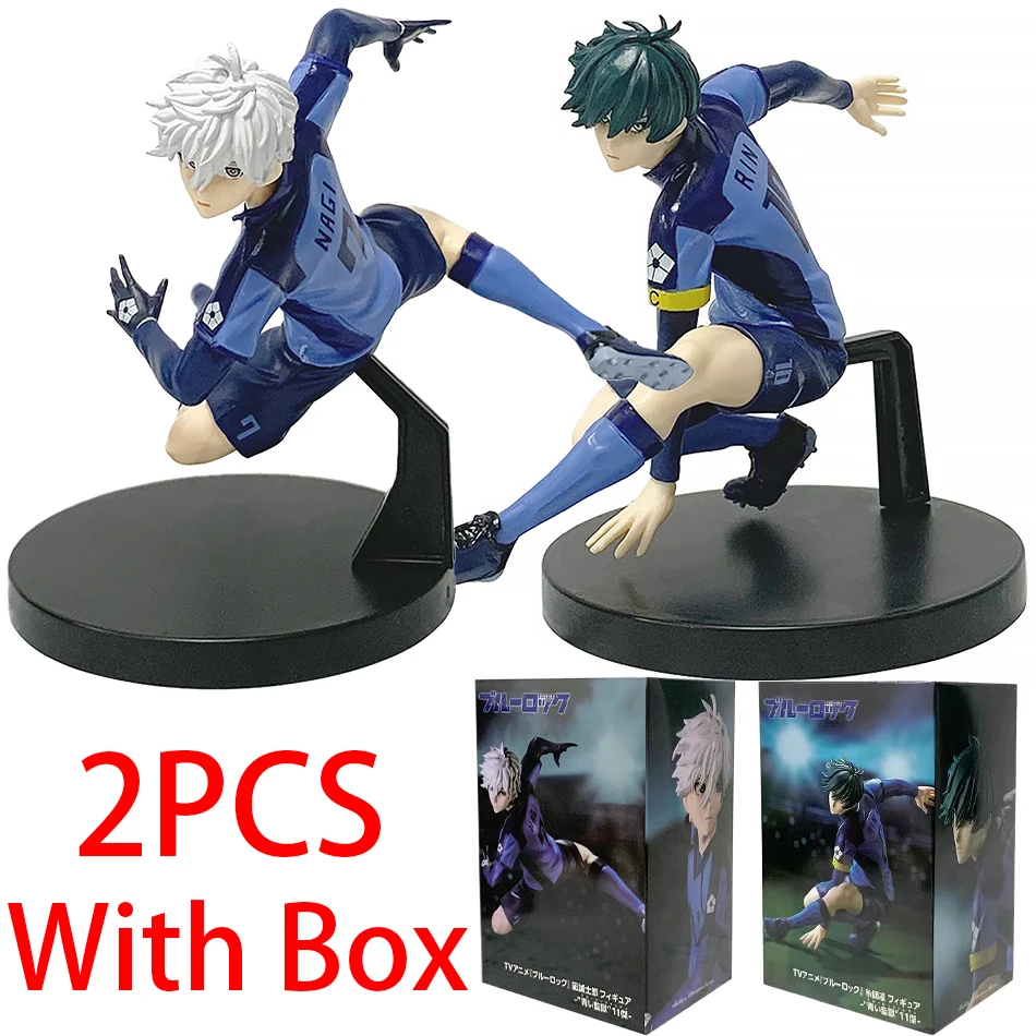 13CM Anime Blue Lock Nagi Seishiro Rin Itoshi Cool Pose Design Model Classic Style Desktop Ornament Anime Collection Gift