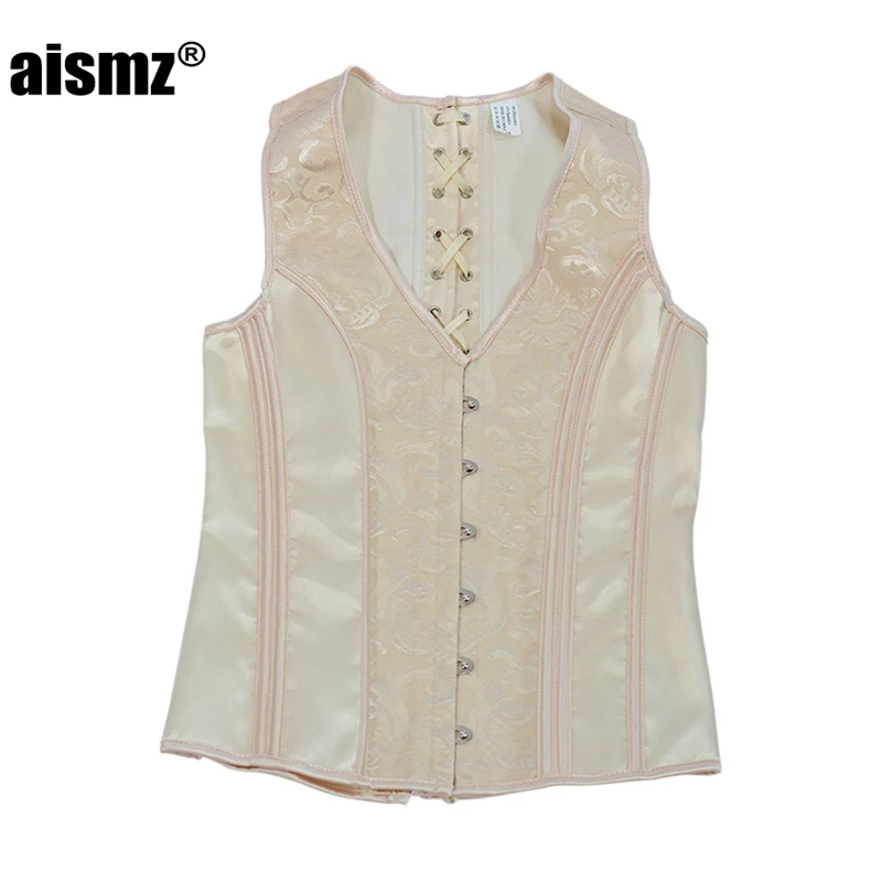 Aismz Corset Man Underwear Slim Fit Tank Top Shapewear Chest Binder Waistcoat Vest Jacket Steampunk Gothic Corset Men Shapers