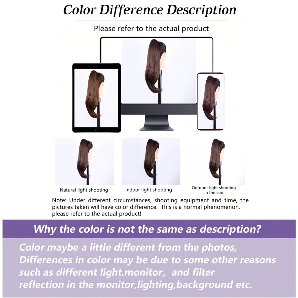 شعر مستعار اصطناعي مستقيم ، قطعة شعر إطالة ذيل الحصان ، شعر مستعار بني أومبير ، آلة كاملة الصنع ، نوعية جيدة ، 20 في ، 1 #6