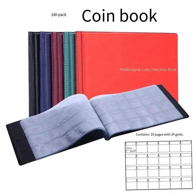 120/240 Pockets PVC Collecting Coin Storage Coins Album Collection Book Commemorative Holders for Collector Gifts Supplies