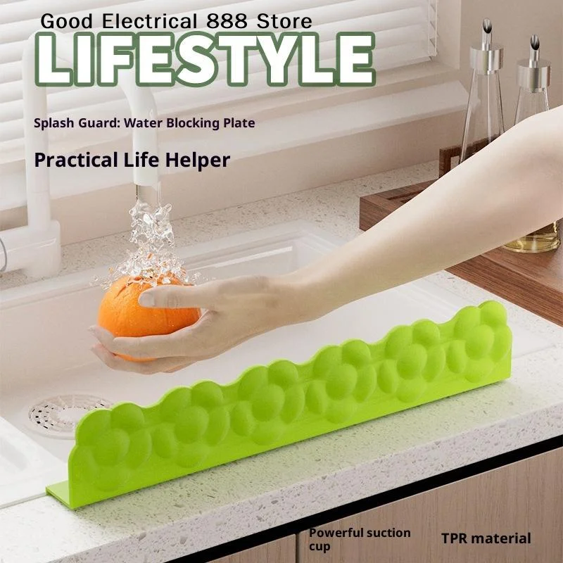 

Silicone Sink Water Stopper Strip Baffle Splash Guard for Kitchen Faucet, Splash Protector, Install, Seal, Protect ClothesNow
