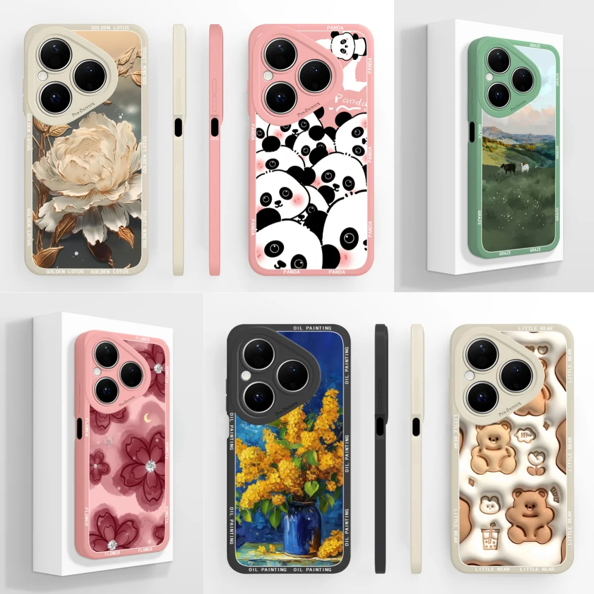 Funda para Huawei Pura80 80Pro + 80Ultra hermosa flor oveja Protector duradero para Huawei Pura 80 Pro Plus 80 Ultra Funda Capa