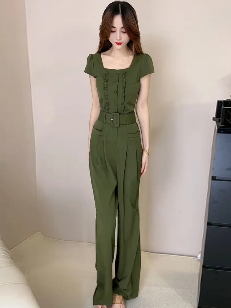 Pantalones de cintura alta inspirados en Ele Commute para mujer, novedad de verano, ropa de trabajo Retro Faion con sensación avanzada Sle