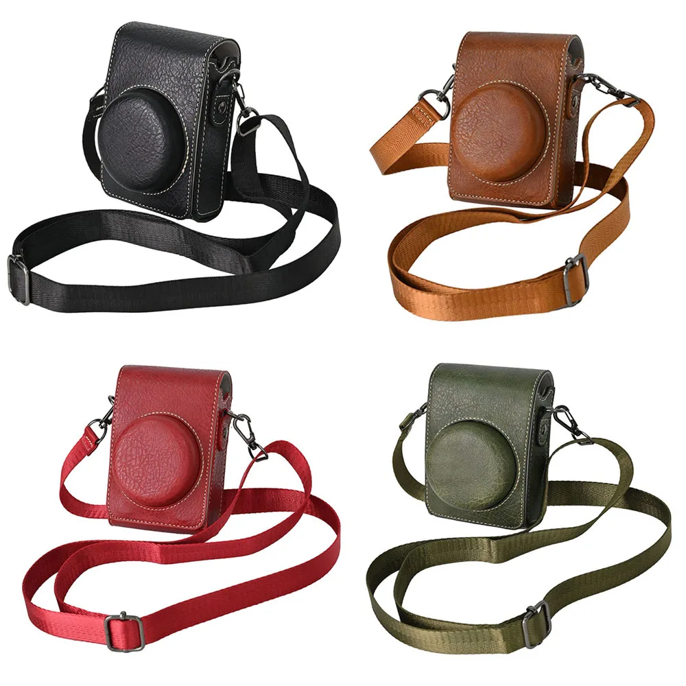 Camera Bag Case for Canon SX740 HS SX730 G7X Mark II III G7X2 G7X3 Sony ZV1II ZV1F ZV1M2 Lumix LX10 LX15 LX9 GR 2 3 PU Leather