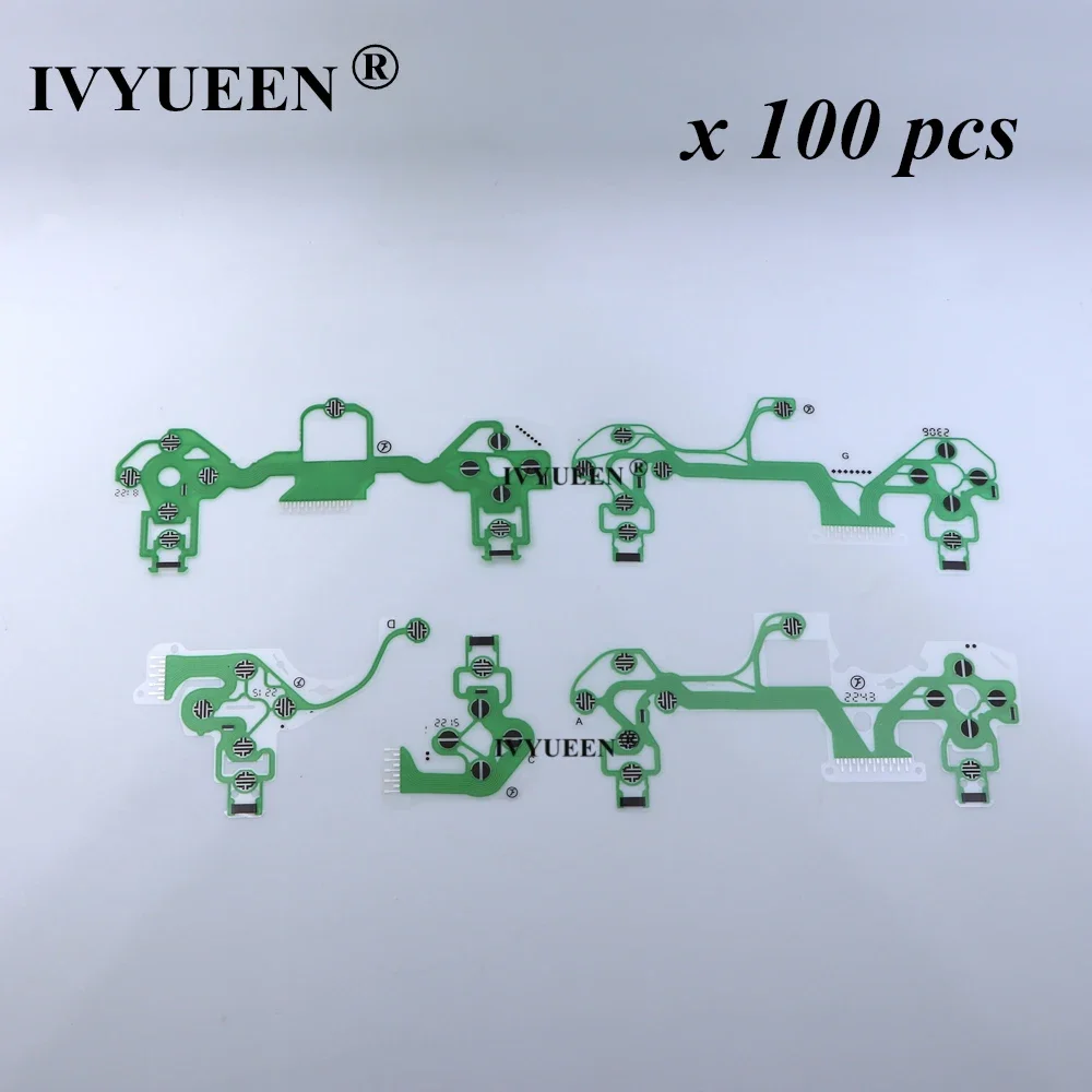 

IVYUEEN 100 PCS for PlayStation 4 PS4 PRO Slim Controller Conductive Film Conducting Keypad Flex Cable JDS JDM 050 040 030 011