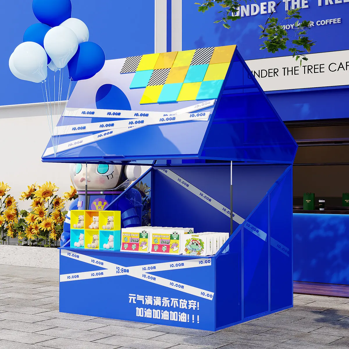 

Market stall display stand Internet celebrity food street stall stand Creative scenic spot display shelf Amusement park table