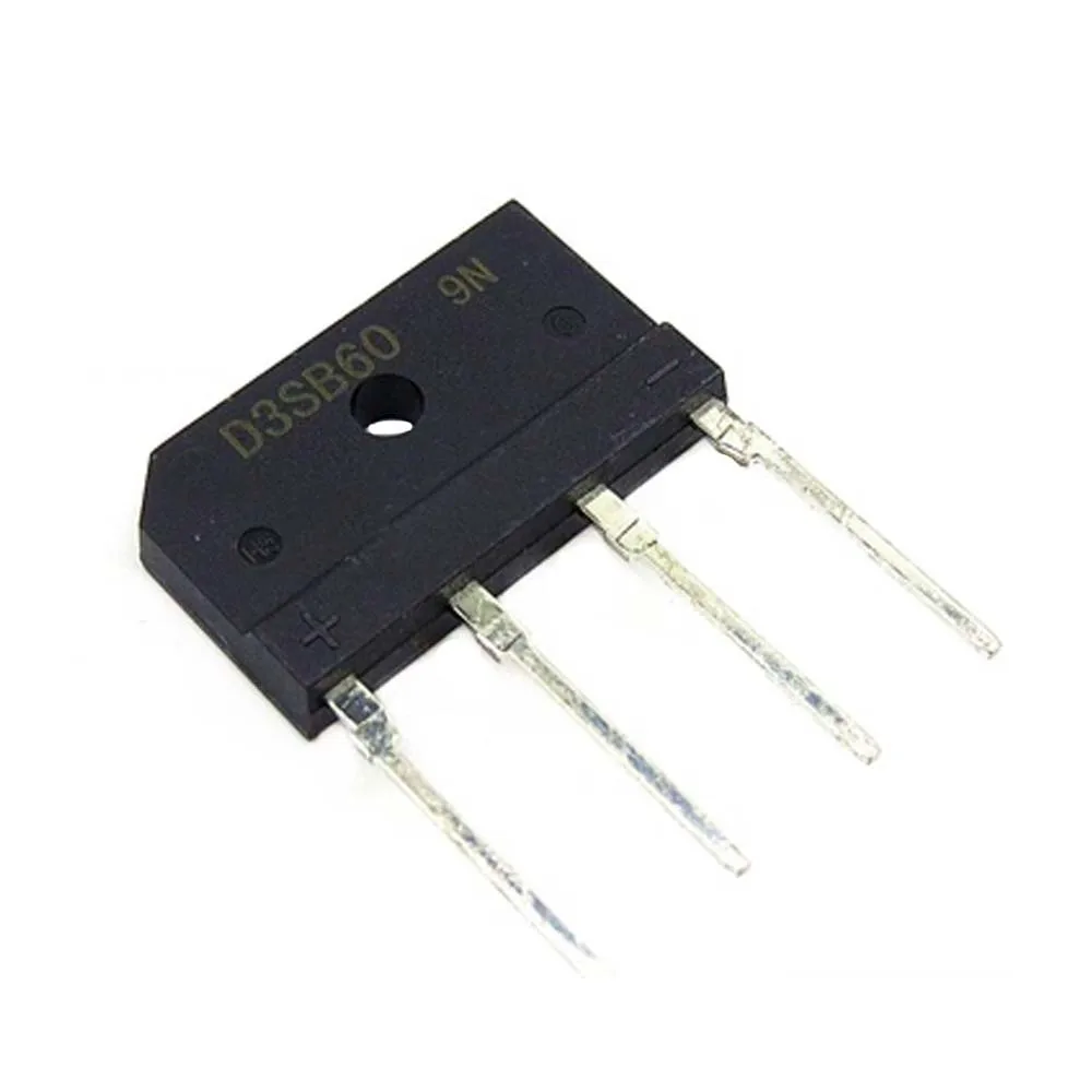 10PCS D3SBA60 D3SB60 3A 600V SIP-4 Straight-in Row Bridge Flat Bridge Rectifier Bridge Stack