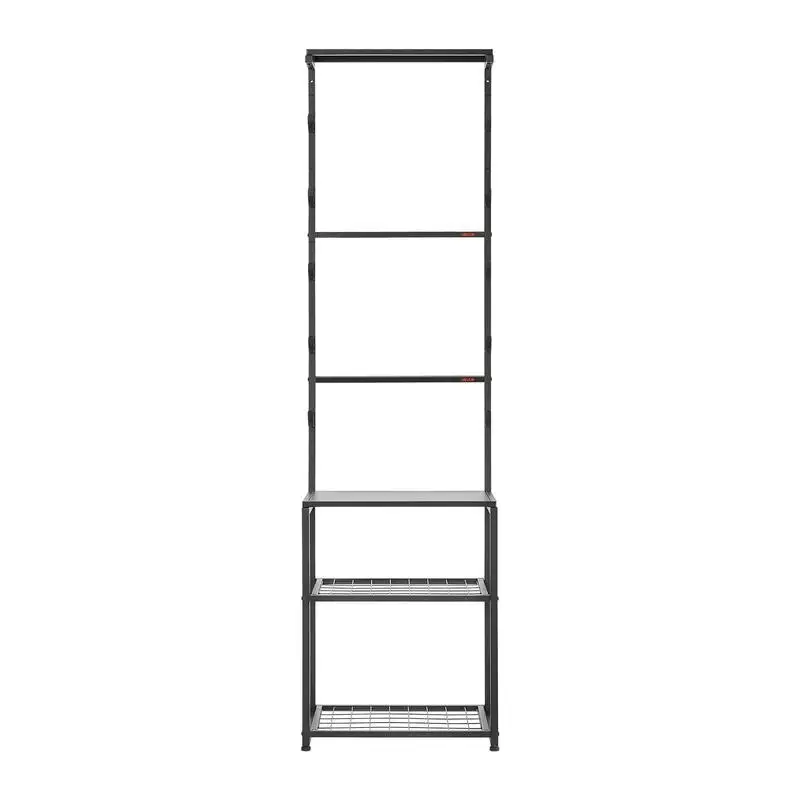 

Gun Rack, Floor Standing, Indoor Rifle Shotgun Rack Stand with Storage Shelf, for Wall Mount Gun Display Stand, Holds up to 5 Rifles, Heavy Duty Steel, for Home Garage Hunting Long Guns Storage