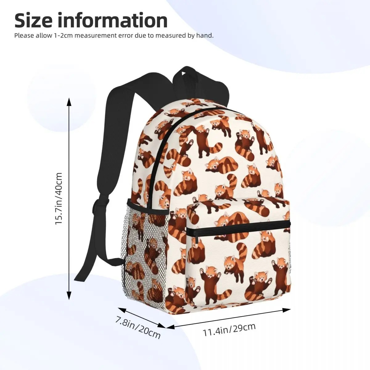 Red Panda Pattern Student Backpack School Bag Hiking Travel Daypack for Men Women Bookbag Shoulder Bags