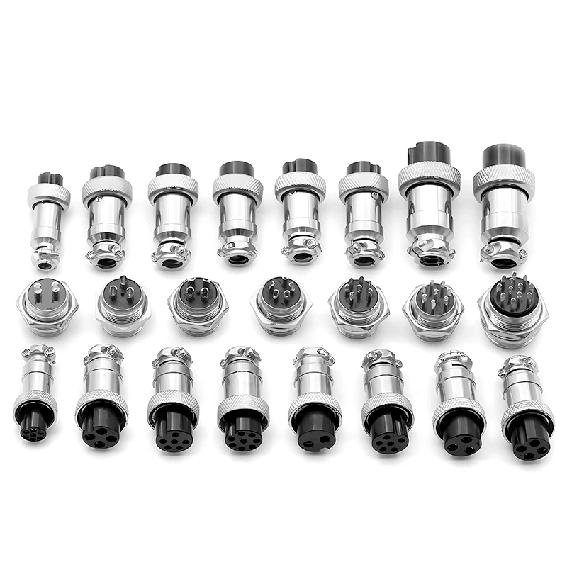 

GX12gx16 aviation plug socket connector male and female docking plug in-line metal connector round gx20