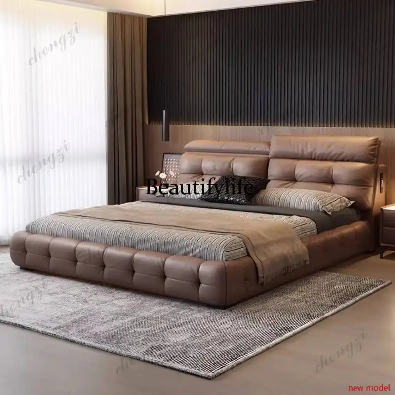 

Minimalist Black Double Bed European Storage Household Modern Double Bed Pliable Accessories Cama Twin Furniture For HomeAB03