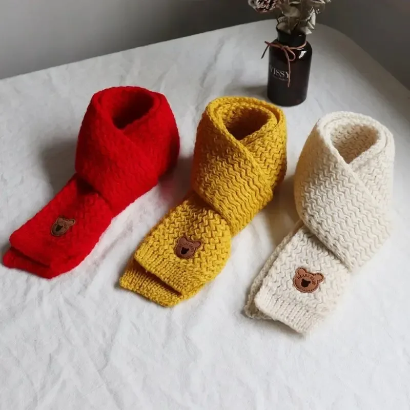 1-10PCS Winter Warm Baby Toddler Fleece Lined Windproof Neck Scarf Warmer Christmas Cute Korean Style Kids Unisex Gift