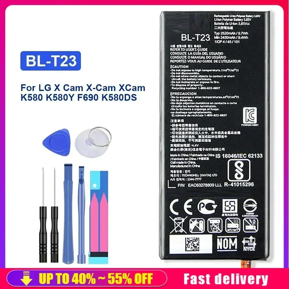 Mobile Phone Batteries 2500mAh BL-T23 BL T23 For LG X Cam X-Cam XCam K580 K580Y F690 K580DS BL T23 Smartphone Portable Battery