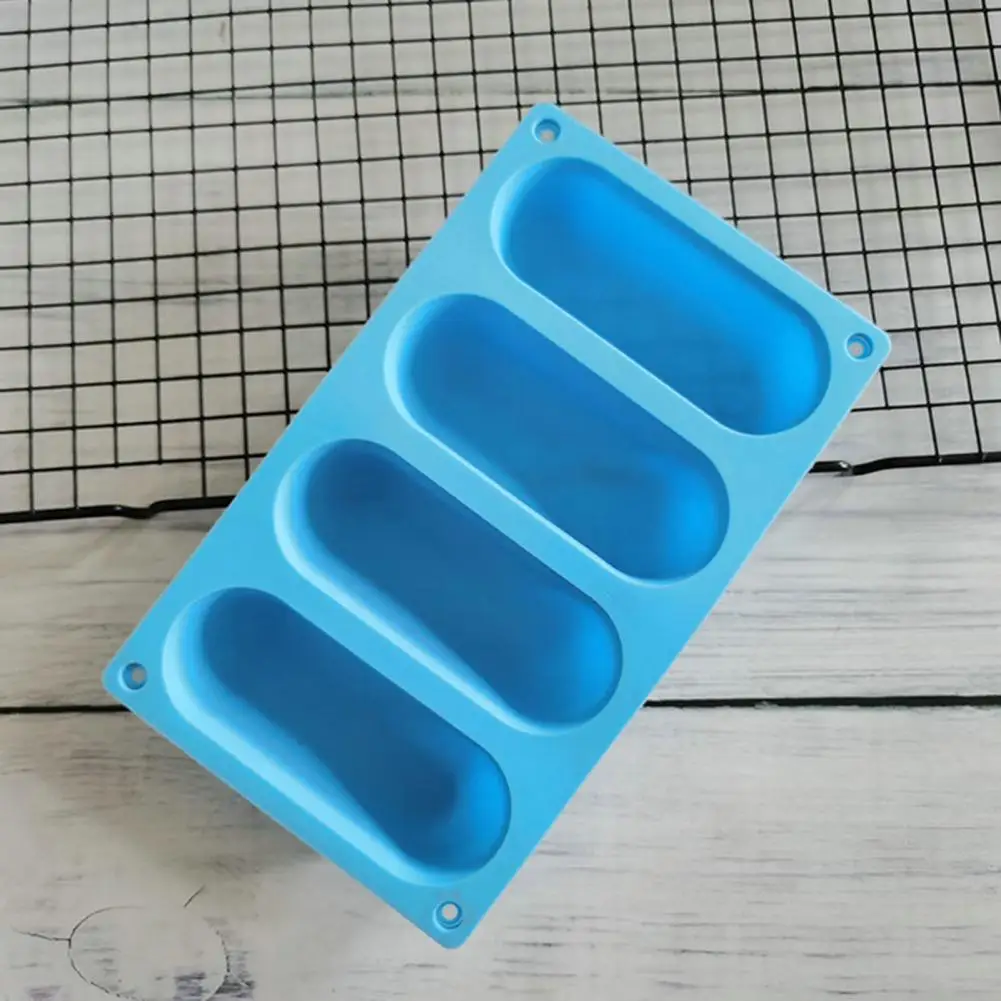 Silicone Hot Dog Molds Healthy Hot Dog Molds Silicone Hot Dog Bun Pan Mold Non-sticky Heat-proof Baking Bread Mold for Perfectly