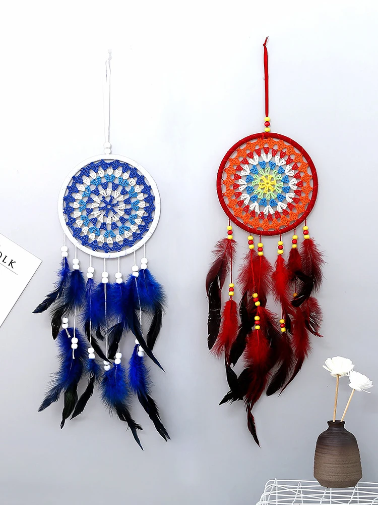 Dream Catcher Office Bedroom Hanging Ornaments Creative Hand-Woven Feather Car Pendant Wall Decor Birthday Gift Home Decoration