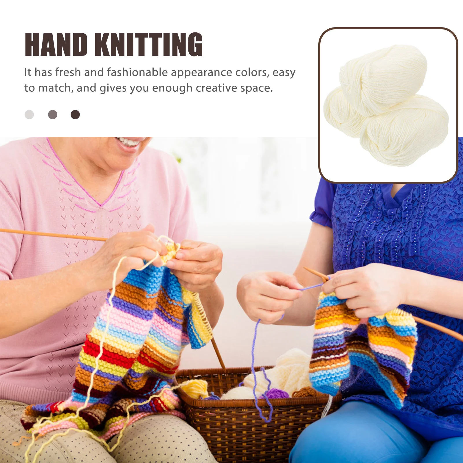 

3 Rolls Milk Cotton Yarns Soft Multi-Purpose Crochet Knitting Yarn for DIY Crafts and Accessories Multi-Function Cotton Yarn