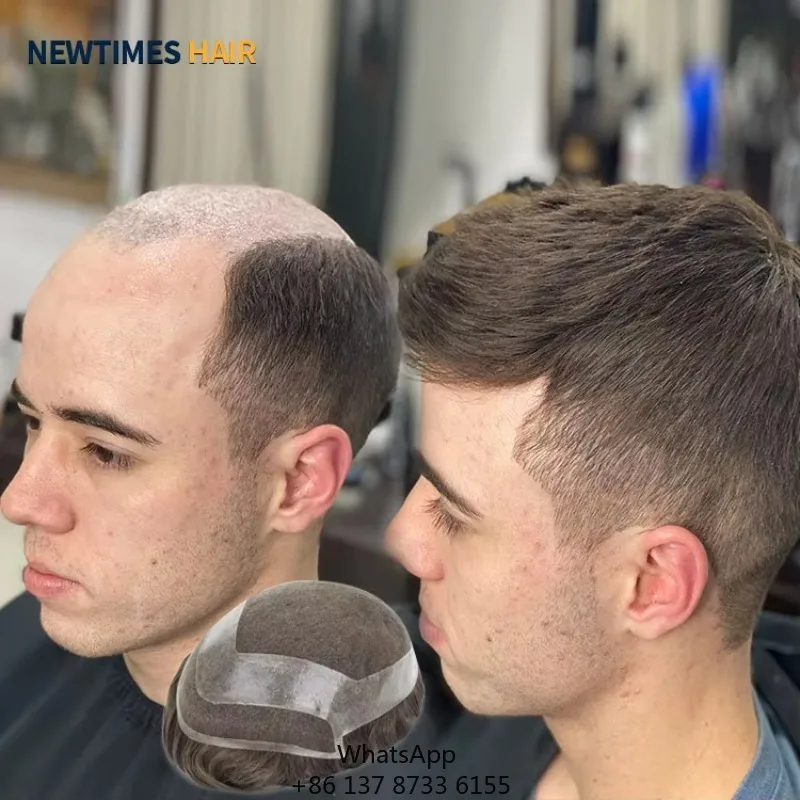 

Мужской парик, сменная часть системы волос, блок, настоящие человеческие волосы, мужской сменный парик