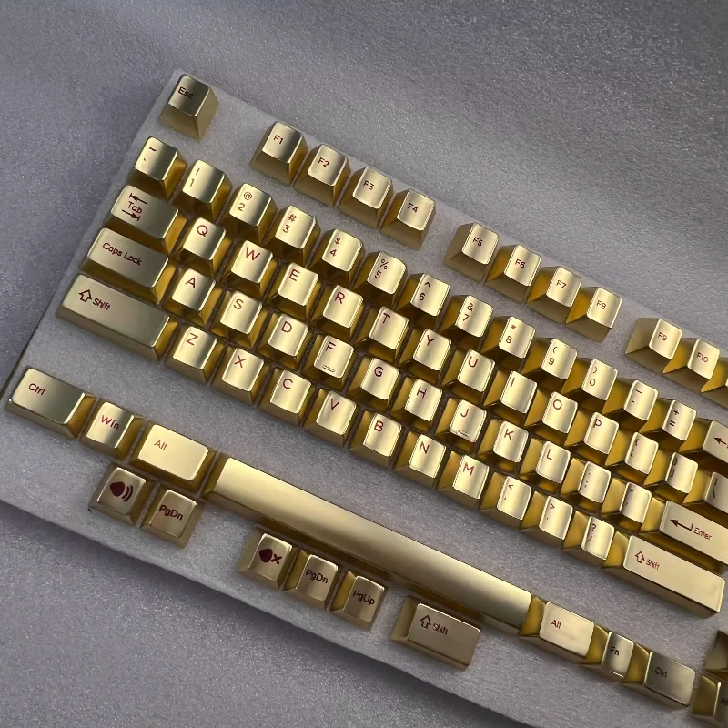 Zilveren metalen keycaps Cherry profiel zinklegering aangepaste sleutel caps mechanische toetsenbordaccessoires ondersteunt ROG AngerMiao 108