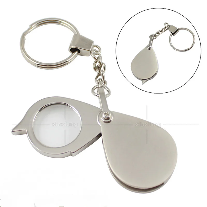 Jewelry Magnifying Glass Jewelers Eye Tool Jewellery Folding Lovely Magnifier Glasses 10X Magnification Metal with Key Chain