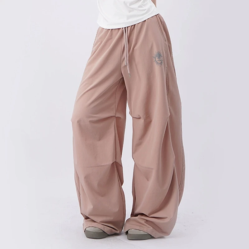 Women Girls Streetwear Jogging Cargo Pants Loose Punk Wide Leg Trousers Fashion Hip Hop Quick-drying Sports Pants