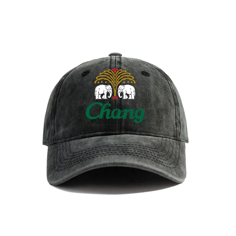 Chang Beer Baseball Cap Distressed Hats Cap Men Retro Outdoor Summer Adjustable Chang Beer Thai Drink Hat MZ-591