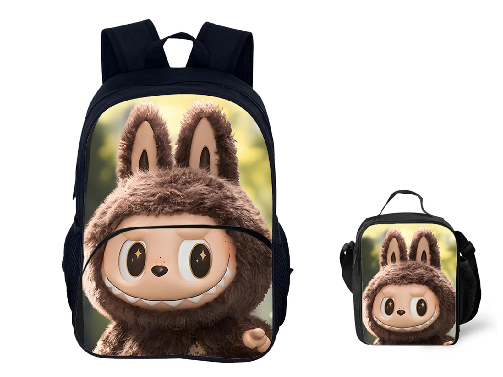

Labubu Daily Backpack+Water Proof Thermal Bag 2 in 1 Set,Unisex Kids Cartoon Casual Knapsack for School,Outdoor