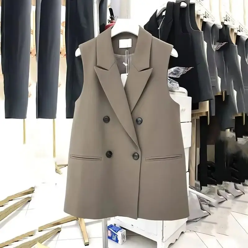 

Women's Suit Vest Coat 2025 New Spring Summer Comfortable Sleeveless Female Blazer Vest Temperament Comfortable Ladies Waistcoat