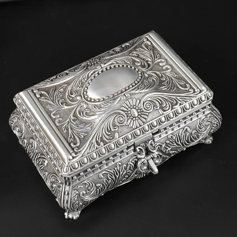 Retro European Korean Princess Treasure Jewelry Box Non-Solid Wood Flannel Jewelry Jewelry Storage Box Gift  LB52820