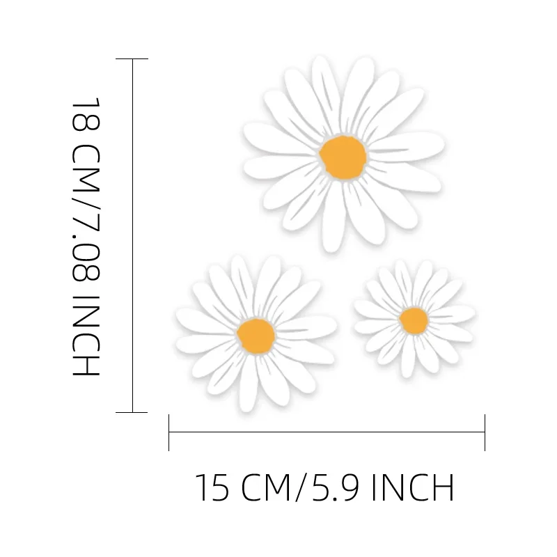 Beautiful Daisy Waterproof Vinyl Car Sticker, Personality Mod Decal for Motorcycle Auto Decor Accessories