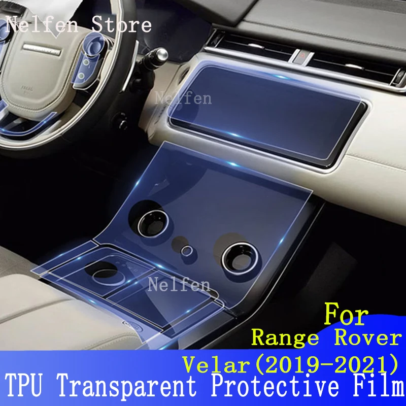 Car Interior For Land Range Rover Velar 2019-2021Center console Transparen TPU Protective film Anti-scratc Repair film Accessori