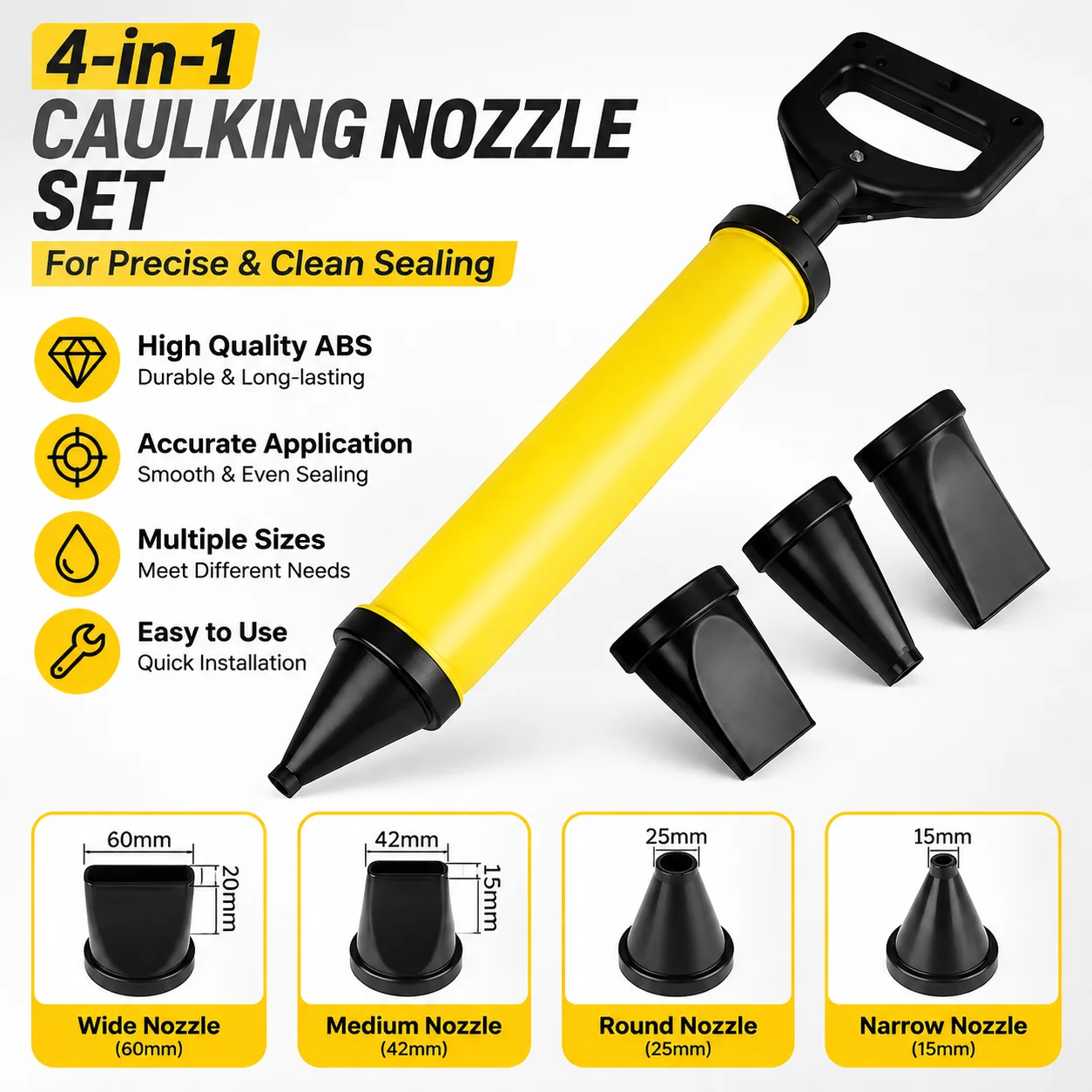 Home Improvement Services - Juego de 4 Boquillas para Sellador,